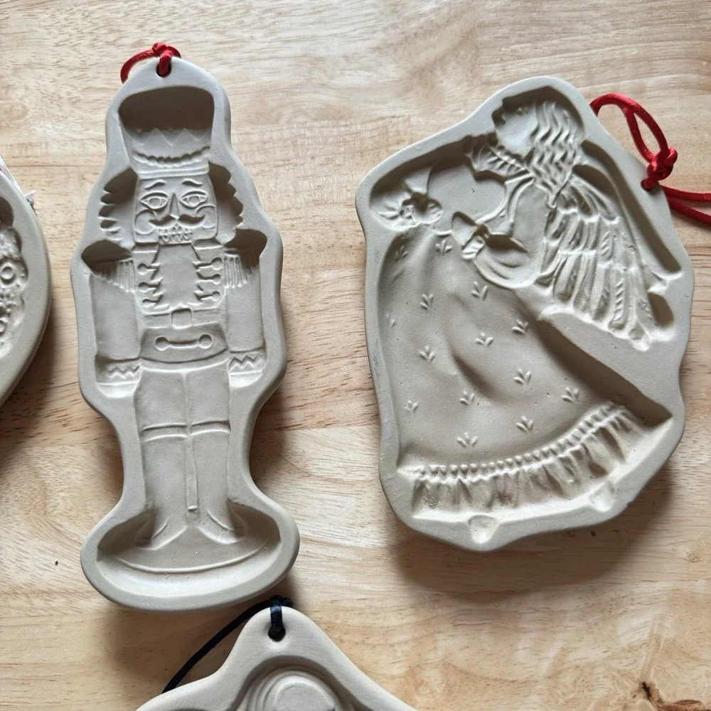 Lot 8 Vintage Cookie‎ Molds Brown Bag Cookie Art + Hartstone Holiday Designs